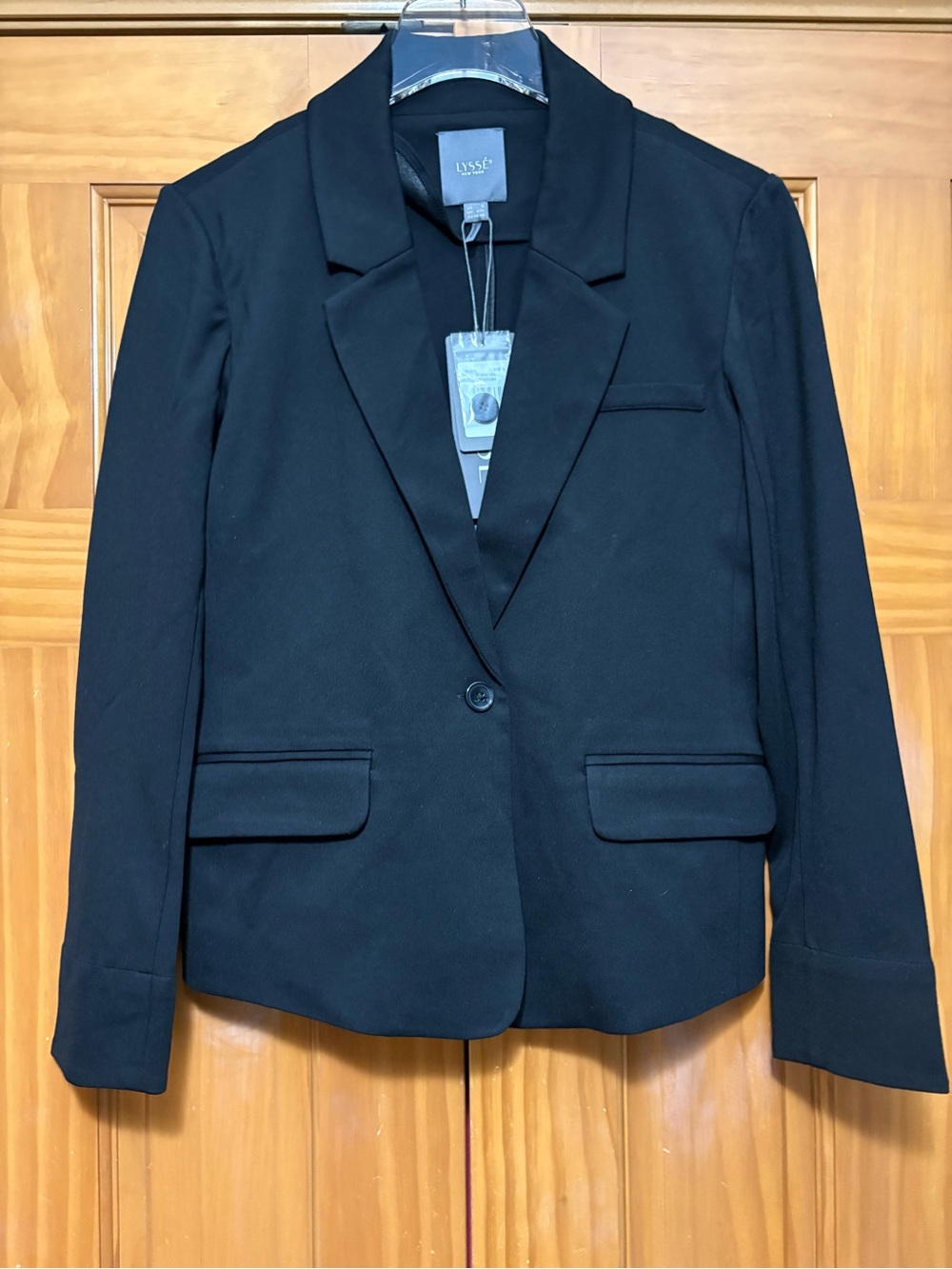 Lysse Black Single-Button Notch Lapel Blazer Size Small NWT